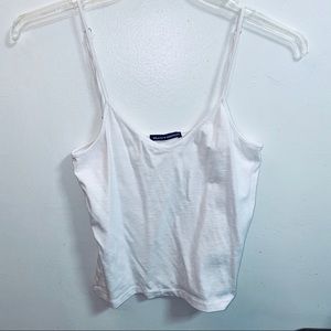 Brandy Melville white cotton spaghetti tank top